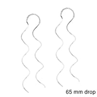 Handmade Curvy Spiral Ear Thread Slide .925 Silver Earrings (Thailand) UK