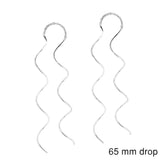 Handmade Curvy Spiral Ear Thread Slide .925 Silver Earrings (Thailand) UK