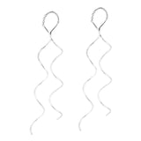 Handmade Curvy Spiral Ear Thread Slide .925 Silver Earrings (Thailand) UK