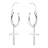 Handmade Essential Cross Sterling Silver Mini Hoop Earrings (Thailand) UK