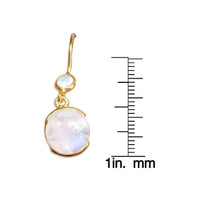 Handmade Gold Overlay Sterling Silver Rainbow Moonstone Earrings (India) UK