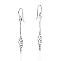 Handmade Infinite Twist Belle Drop .925 Sterling Silver Dangle Earrings (Thailand) UK