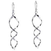 Handmade Infinity Twist Spiral Stick Sterling Silver Earrings (Thailand) UK