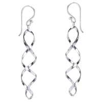 Handmade Infinity Twist Spiral Stick Sterling Silver Earrings (Thailand) UK