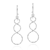 Handmade Lovely Textured Infinity Twist .925 Silver Dangle Earrings (Thailand) UK