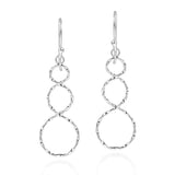 Handmade Lovely Textured Infinity Twist .925 Silver Dangle Earrings (Thailand) UK