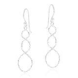Handmade Lovely Textured Infinity Twist .925 Silver Dangle Earrings (Thailand) UK