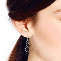 Handmade Lovely Textured Infinity Twist .925 Silver Dangle Earrings (Thailand) UK
