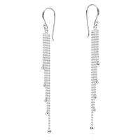 Handmade Multi Beaded Chain Drop .925 Sterling Silver Earrings (Thailand) UK