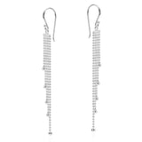 Handmade Multi Beaded Chain Drop .925 Sterling Silver Earrings (Thailand) UK