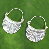 Handmade Silver Diva Hoop Style Karen Hill Tribe Fashon Earrings (Thailand) UK