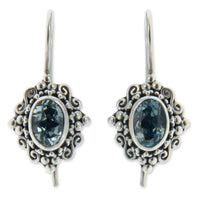 Handmade Sterling Silver 'Balinese Elegance' Topaz Earrings (Indonesia) UK