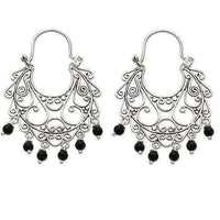 Handmade Sterling Silver 'Fantasy' Onyx Chandelier Earrings UK