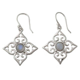 Handmade Sterling Silver 'Four Seasons' Rainbow Moonstone Earrings (India) UK