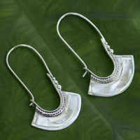 Handmade Sterling Silver Hollow Bell Delicate Hoop Style Earrings (Thailand) UK