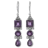 Handmade Sterling Silver 'Lavender Glamour' Amethyst Earrings (India) UK