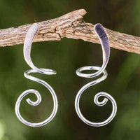 Handmade Sterling Silver 'Lovely Spiral' Earrings (Thailand) UK