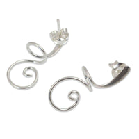 Handmade Sterling Silver 'Lovely Spiral' Earrings (Thailand) UK