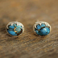 Handmade Sterling Silver 'Morning in Blue' Turquoise Earrings (India) UK