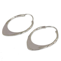 Handmade Sterling Silver Silver Boomerang Hoop Earrings (Thailand) UK
