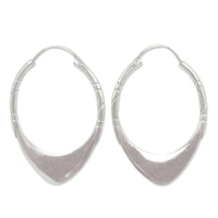 Handmade Sterling Silver Silver Boomerang Hoop Earrings (Thailand) UK