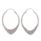 Handmade Sterling Silver Silver Boomerang Hoop Earrings (Thailand) UK