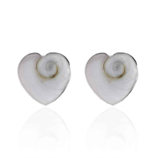Handmade Swirl Shiva Shell .925 Sterling Silver Stud Earrings (Thailand) UK