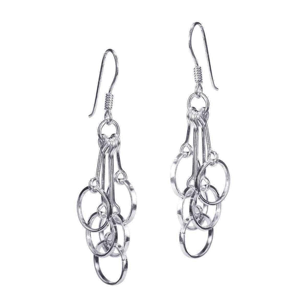 Handmade Trendy Five Cascading Circles .925 Silver Earrings (Thailand) UK