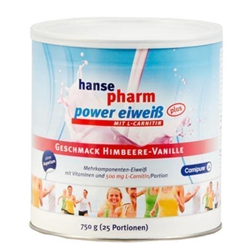 HANSEPHARM Power Protein plus L-carnitine vegetarian Raspberry-Vanilla 750 g UK