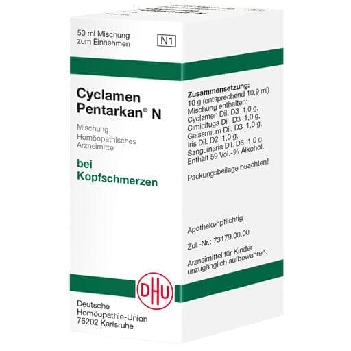 Headache with nausea and dizziness, female climacteric syndrome, CYCLAMEN PENTARKAN N mixture UK