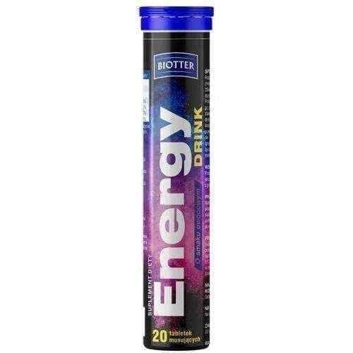 Healthy energy drinks, energy supplements BIOTTER Energy Drink x 20 effervescent tablets UK