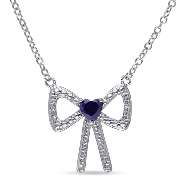 Heart Blue Sapphire Necklace UK