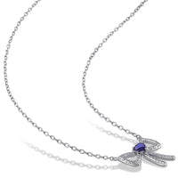 Heart Blue Sapphire Necklace UK