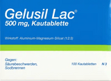 Heartburn, acid regurgitation, duodenal ulcer, GELUSIL LAC chewable tablets UK