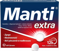 Heartburn, Manti Extra x 12 chewable tablets UK