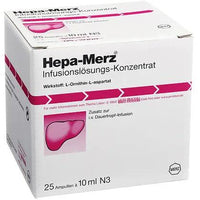 HEPA MERZ infusion concentrate ampoules 25X10 ml liver failure UK