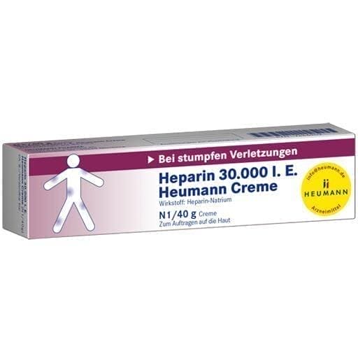 HEPARIN 30,000 IU Heumann cream, superficial phlebitis, blunt injuries UK