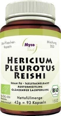 HERICIUM PLEUROTUS Reishi mushroom powder capsules organic 93 pc UK