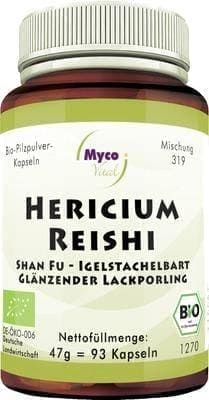 HERICIUM REISHI mushroom powder capsules organic 93 pc UK
