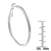 High-polish Sterling Silver Classic Hoop Earrings UK