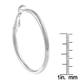 High-polish Sterling Silver Classic Hoop Earrings UK