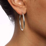 High-polish Sterling Silver Classic Hoop Earrings UK
