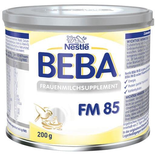 Human milk, NESTLE BEBA FM 85, supplement powder UK