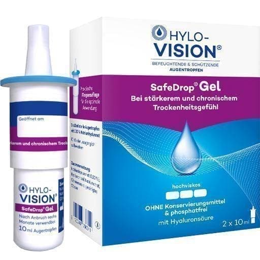 HYLO-VISION SafeDrop Gel eye drops 2X10 ml UK