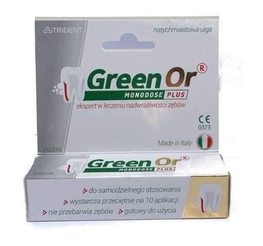 Hypersensitivity tooth Green Or Monodose Plus gel UK
