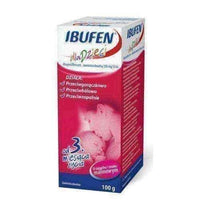 Ibufen 100mg suspension 100 ml of raspberry flavor, children's ibuprofen UK