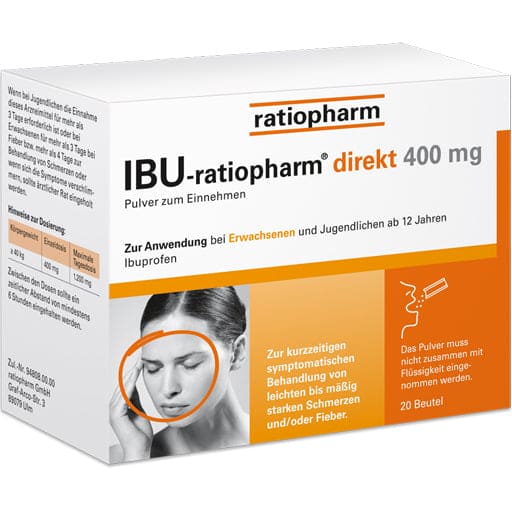 Ibuprofen, IBU-RATIOPHARM direct 400 mg powder to take UK
