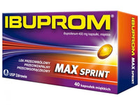 Ibuprom Max Sprint 40 NSAIDs soft capsules, ibuprofen UK