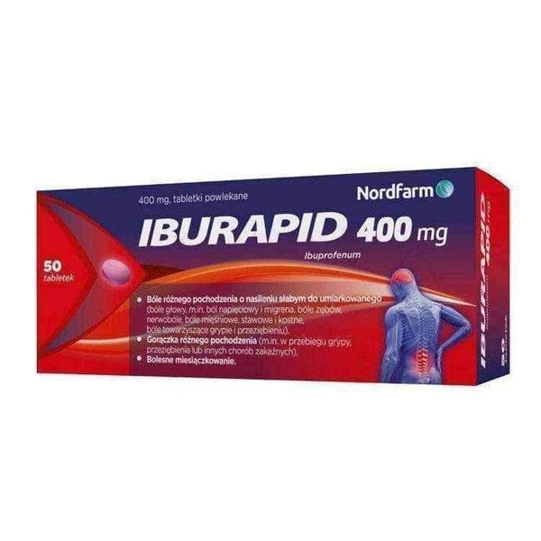 Iburapid 0.4g x 50 tablets, ibuprofen UK