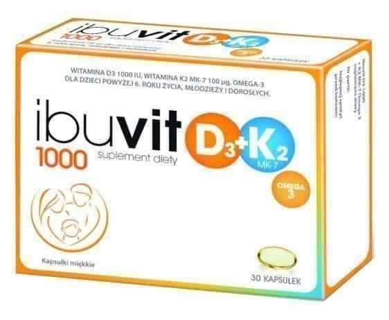 Ibuvit D3 1000 + K2 MK-7 Omega 3 x 30 capsules UK